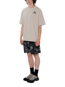 ELLIKER Rill Print Short Sleeve Organic Cotton T-Shirt, Beige