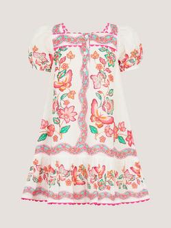 Monsoon Baby Jelena Butterfly Print Dress, Ivory - view 2, Ivory