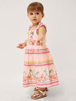 Monsoon Baby Tina Sleeveless Toucan Dress, Pink/Multi, Pink/Multi