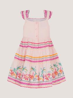 Monsoon Baby Tina Sleeveless Toucan Dress, Pink/Multi - view 2, Pink/Multi