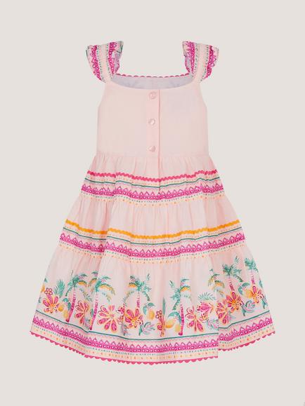 Monsoon Baby Tina Sleeveless Toucan Dress, Pink/Multi - view 2, Pink/Multi
