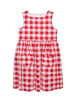 Trotters Kids' Valentina Dress, Red Gingham, Red Gingham
