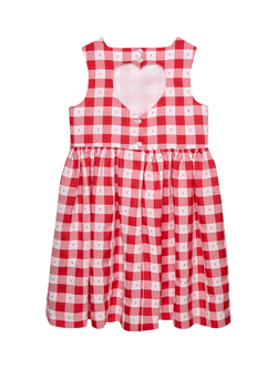 Trotters Kids' Valentina Dress, Red Gingham - view 2, Red Gingham