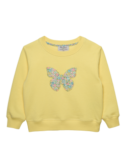 Trotters Kids' Embroidered Butterfly Sweatshirt, Yellow/Multi, Yellow/Multi
