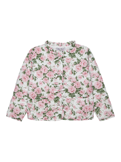 Trotters Kids' Liberty Carline Print Quilted Jacket, Pink/Multi, Pink/Multi