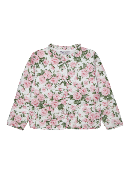 Trotters Kids' Liberty Carline Print Quilted Jacket, Pink/Multi, Pink/Multi