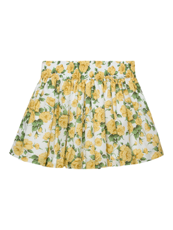 Trotters Kids' Liberty Carline Print Pleated Skirt, Yellow/Multi - view 2, Yellow/Multi