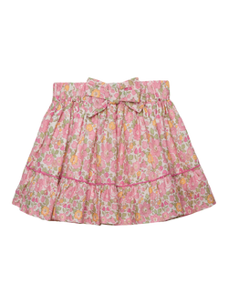 Trotters Kids' Liberty Betsy Print Bow Skirt, Peach/Multi, Peach/Multi