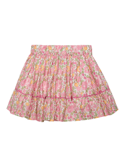 Trotters Kids' Liberty Betsy Print Bow Skirt, Peach/Multi - view 2, Peach/Multi