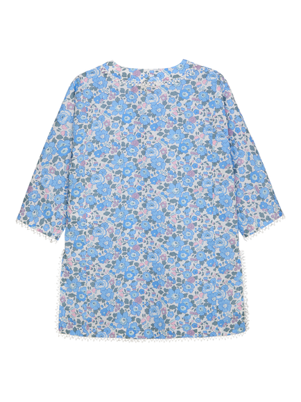 Trotters Kids' Liberty Betsy Print Kaftan, Blue/Multi - view 2, Blue/Multi