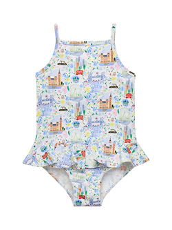 Trotters Kids' London Peplum Swimsuit, Multi, Multi