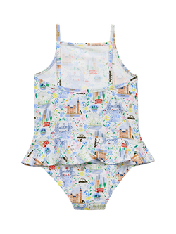 Trotters Kids' London Peplum Swimsuit, Multi - view 2, Multi