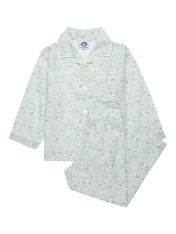 Trotters Kids' Liberty TimWUnderland Print Long Sleeve Pyjama Set, Seafoam/Multi, Seafoam/Multi