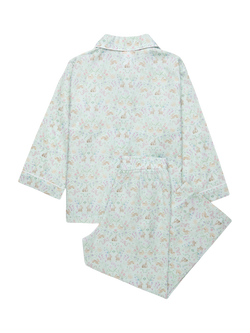 Trotters Kids' Liberty TimWUnderland Print Long Sleeve Pyjama Set, Seafoam/Multi - view 2, Seafoam/Multi