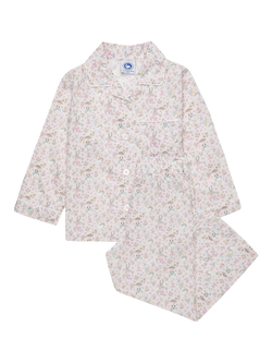Trotters Kids' Liberty Goosey Gladrags Long Sleeve Pyjama Set, Pale Pink/Multi, Pale Pink/Multi