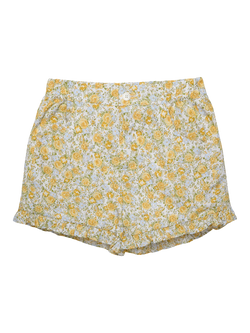 Trotters Kids' Rosie Floral Cotton Shorts, Yellow, Yellow