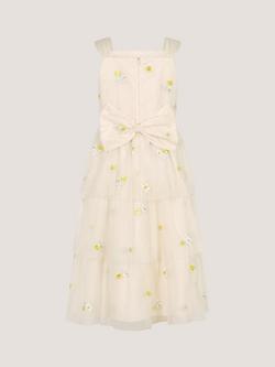 Monsoon Ingrid Floral Embroidered Tiered Maxi Dress, Warm Ivory - view 2, Warm Ivory