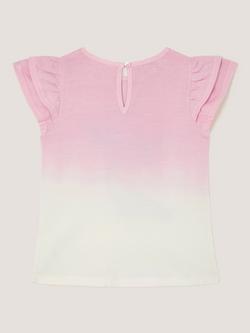 Monsoon Kids' Short Sleeve Sequin Mermaid Ombre T-Shirt, Pink - view 2, Pink