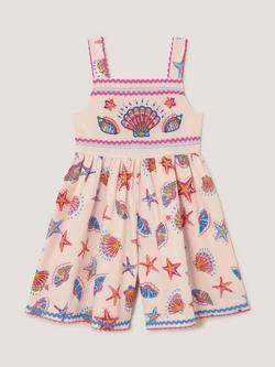 Monsoon Kids' Sleeveless Embroidered Shell Playsuit, Orange, Orange