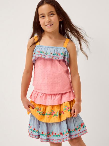 Monsoon Kids' Floral Top and Skirt Set, Multi, Multi