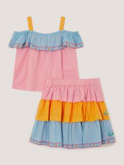 Monsoon Kids' Floral Top and Skirt Set, Multi - view 2, Multi