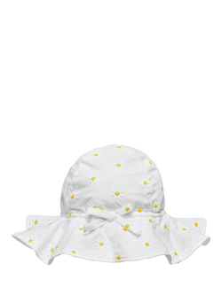Trotters Kids' Daisy Embroidered Hat, White, White
