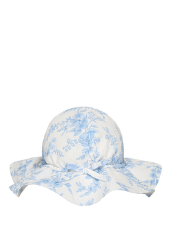 Trotters Kids' Liliana Floral Print Hat, Blue, Blue
