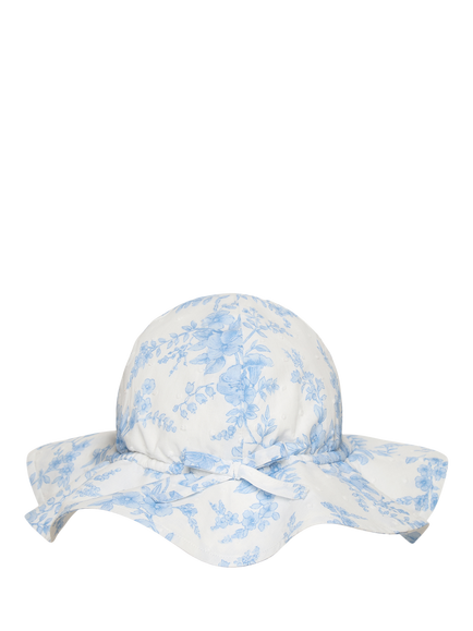 Trotters Kids' Liliana Floral Print Hat, Blue, Blue