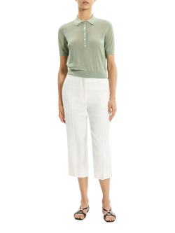 Theory Short Sleeve Sheer Polo Shirt, Light Green, Light Green