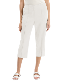 Theory Slit Linen Blend Capri Trousers, White - view 2, White