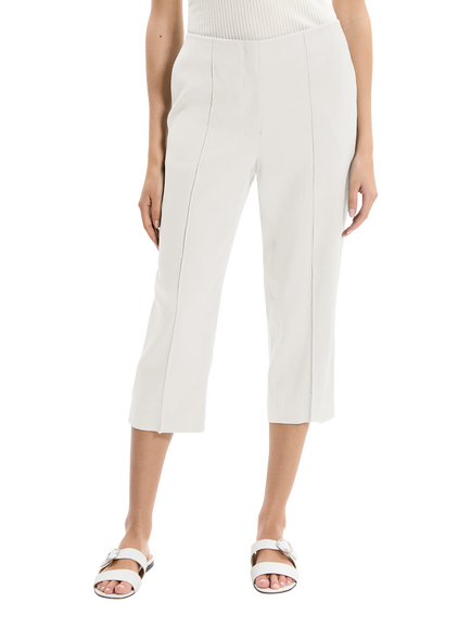 Theory Slit Linen Blend Capri Trousers, White - view 2, White