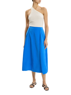 Theory Silk Blend Midi Parachute Skirt, Blue, Blue