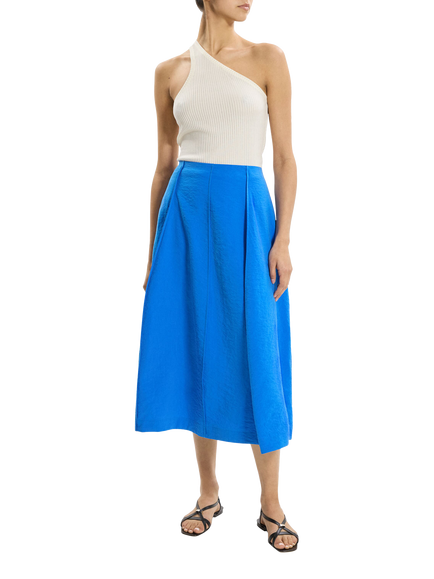 Theory Silk Blend Midi Parachute Skirt, Blue, Blue