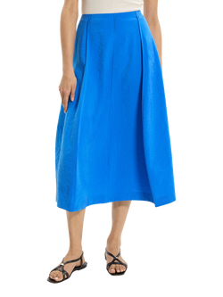 Theory Silk Blend Midi Parachute Skirt, Blue - view 2, Blue
