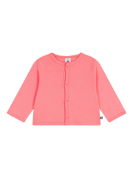 Petit Bateau Baby Cotton Snap Front Cardigan, Pink, Pink