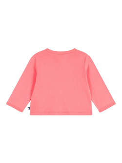 Petit Bateau Baby Cotton Snap Front Cardigan, Pink - view 2, Pink