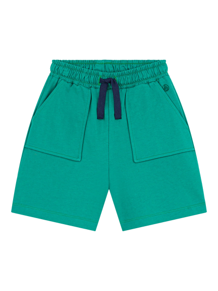 Petit Bateau Kids' Relaxed Drawstring Shorts, Green, Green