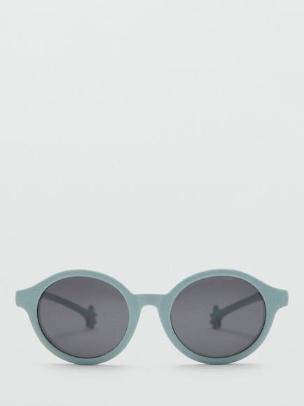 Mango Round Frame Sunglasses, Aqua, Aqua