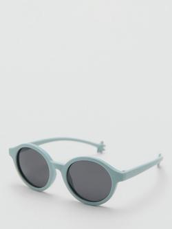 Mango Round Frame Sunglasses, Aqua - view 2, Aqua