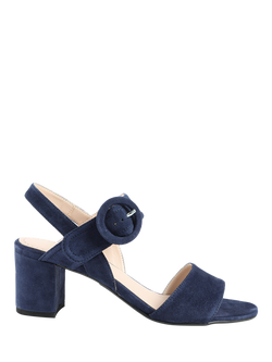 Jones Bootmaker Garnett Leather Block Heel Sandals, Navy