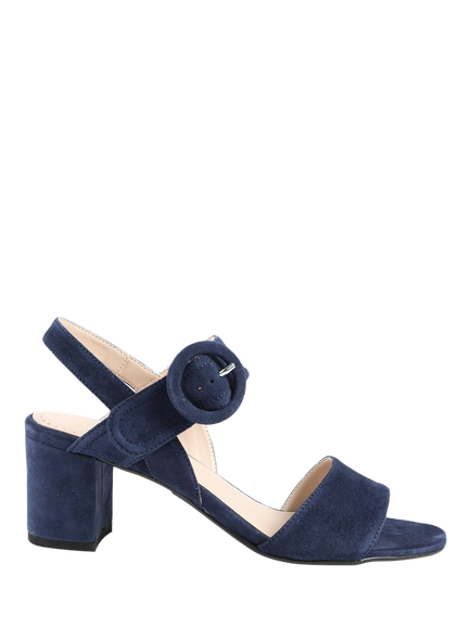 Jones Bootmaker Garnett Leather Block Heel Sandals, Navy