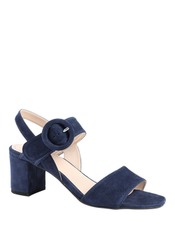 Jones Bootmaker Garnett Leather Block Heel Sandals - view 2, Navy