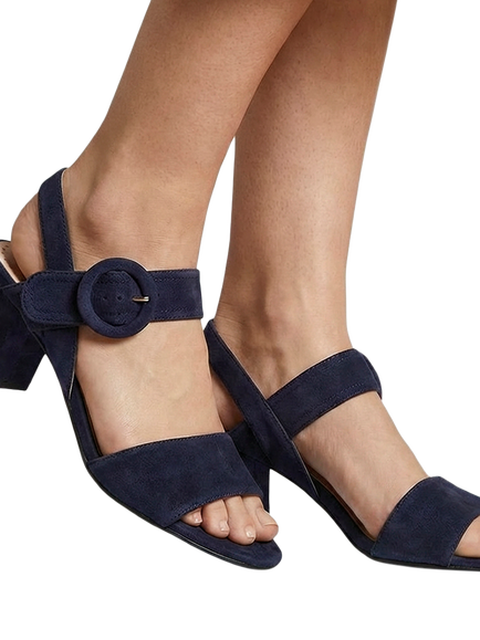 Jones Bootmaker Garnett Leather Block Heel Sandals - view 2, Navy
