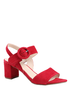 Jones Bootmaker Garnett Leather Block Heel Sandals - view 2, Red