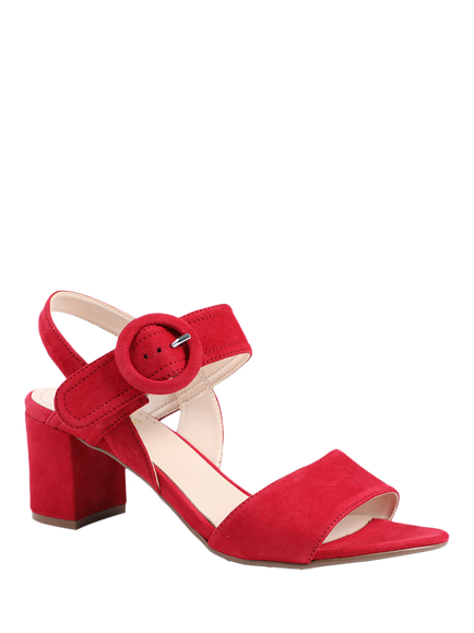 Jones Bootmaker Garnett Leather Block Heel Sandals - view 2, Red