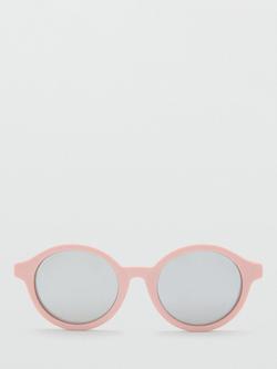 Mango Round Frame Sunglasses, Pale Pink, Pale Pink