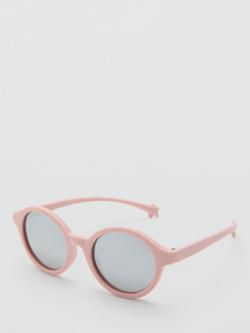 Mango Round Frame Sunglasses, Pale Pink - view 2, Pale Pink