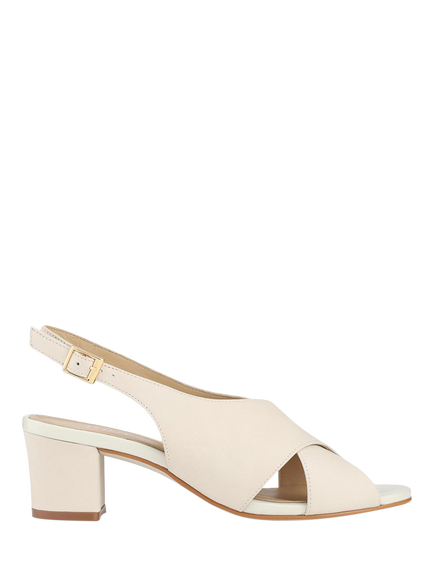 Jones Bootmaker Geenah Smart Leather Slingback Sandals, Off White Nubuck