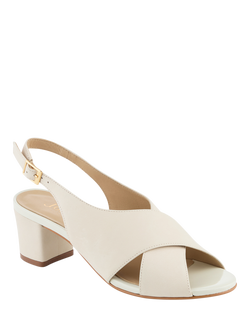 Jones Bootmaker Geenah Smart Leather Slingback Sandals - view 2, Off White Nubuck