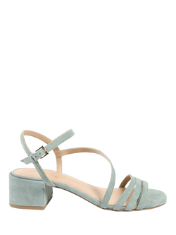 Jones Bootmaker Ginette 2 Suede Heeled Strappy Sandals, Mint Green, Mint Green